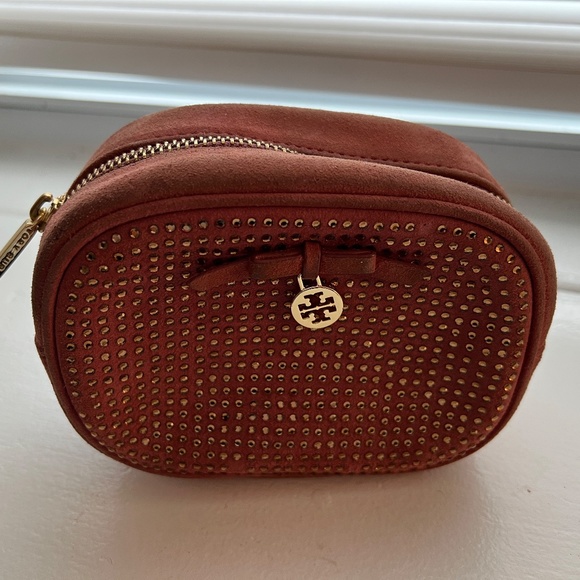 Tory Burch Pink Suede Pouch - Picture 1 of 4